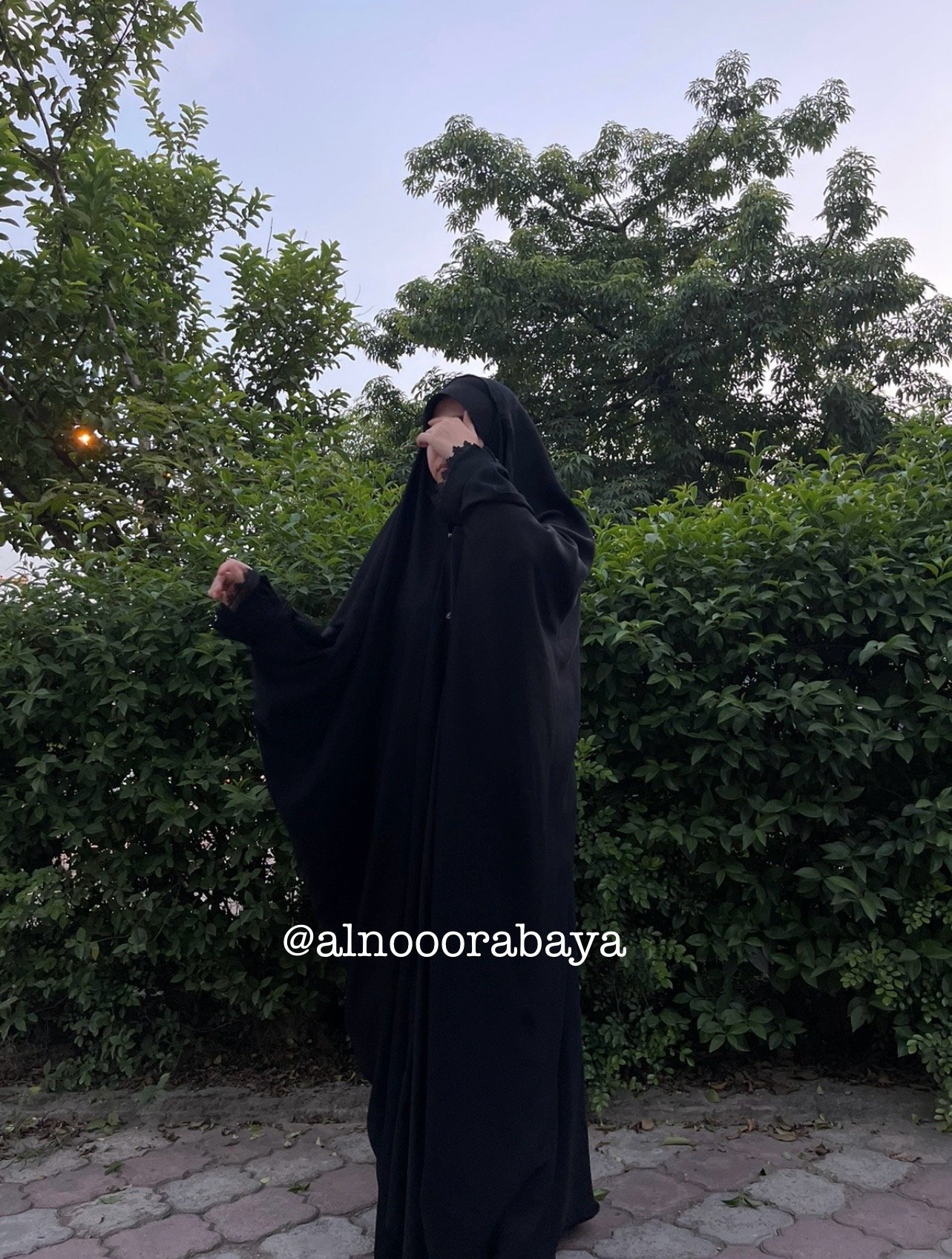Layered Lace Elegance – Irani Abaya with Soft Layers and Elegant Lace Details - Image 4
