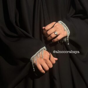 Irani Abaya in Crystal Cascade Style
