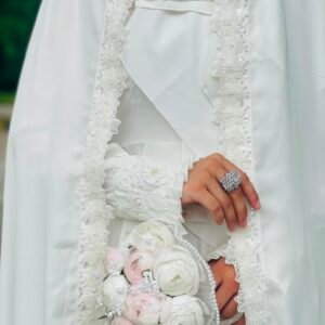 White Pearl Blossom Nikah Suit