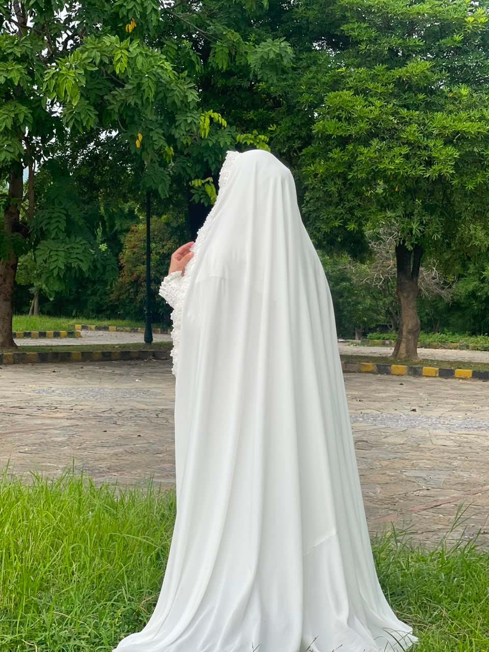 White Pearl Blossom Nikah Suit - Image 2