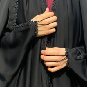 Delicate Grace-Irani abaya with delicate lace and beads