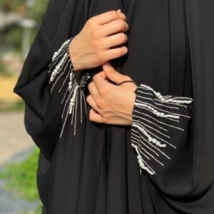 Pearl Veil-Irani Abaya with pearl lininga