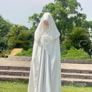 Crystal Bridal Drape-Hooded Abaya to cover-up the bride